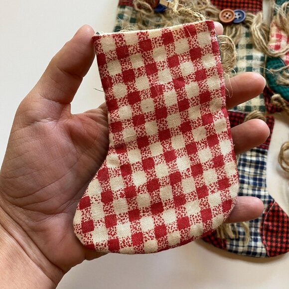 Mini Stocking Christmas Ornaments LOT Cottage Core - Picture 3 of 5